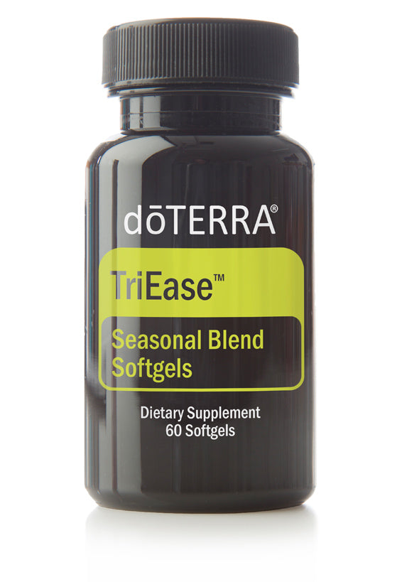 doTERRA TriEase Seasonal Blend Softgels - Relieves seasonal discomfort and supports respiratory health.