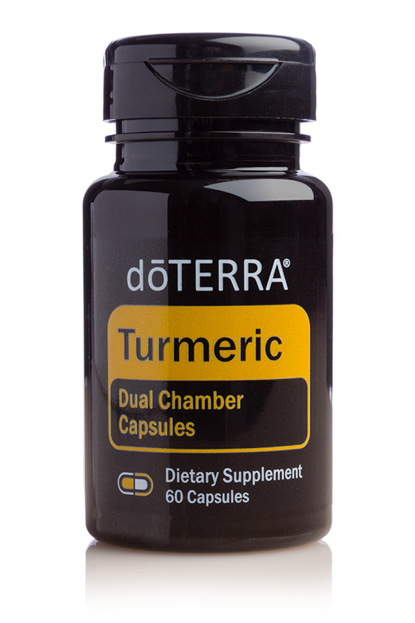 doTERRA Turmeric Dual Chamber Capsules, Supports healthy inflammation response and antioxidant support.