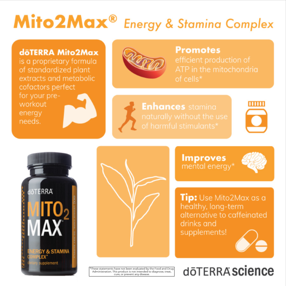 doTERRA Mito2Max Energy & Stamina Complex - Supports energy levels and stamina.