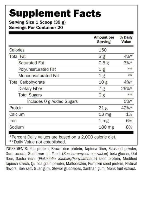 Proteína vegana dōTERRA, proporciona un suplemento proteico de origen vegetal.