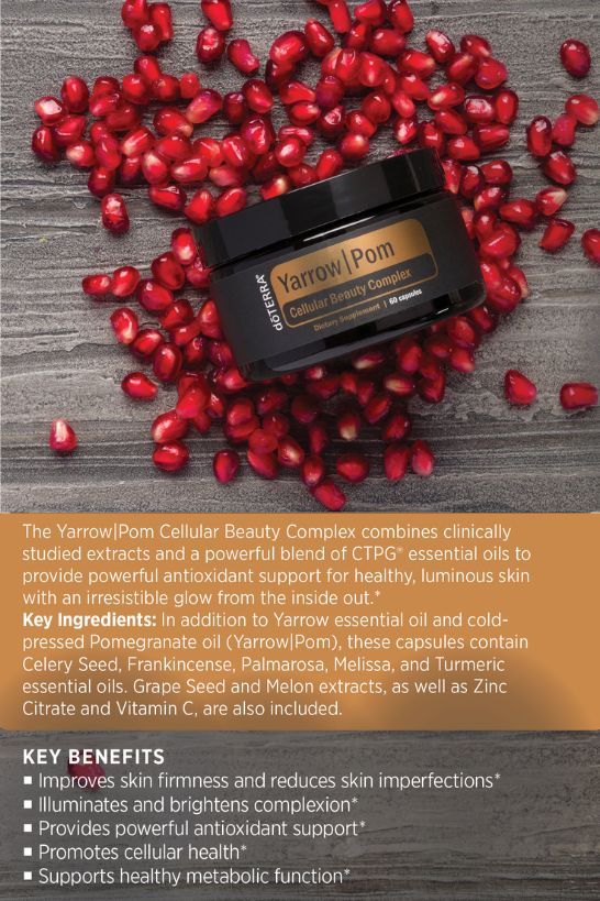 doTERRA Yarrow|Pom Capsules Cellular Beauty Complex, Promotes healthy skin and cellular health.