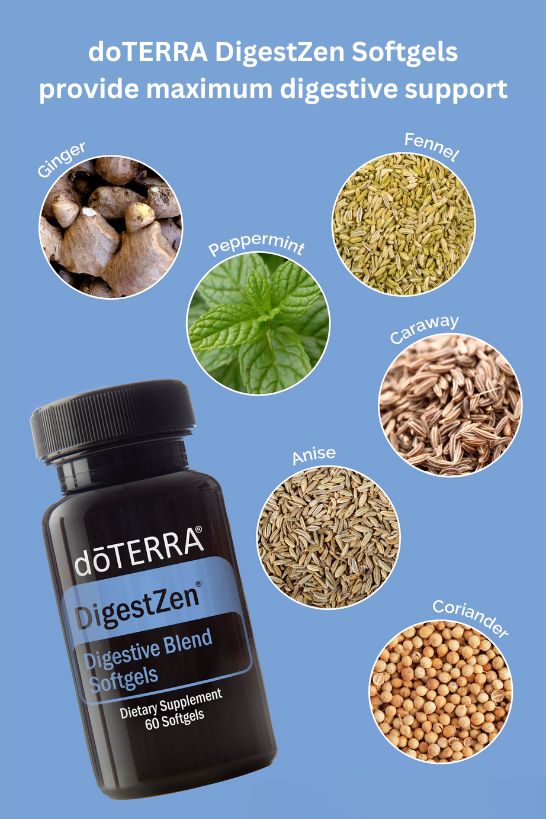 doTERRA DigestZen Softgels - Supports healthy digestion and relieves stomach discomfort.