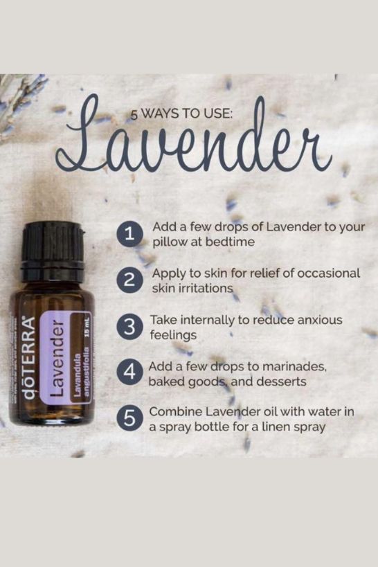 doTERRA Lavender Essential Oil - Relaxes the mind and promotes restful sleep.