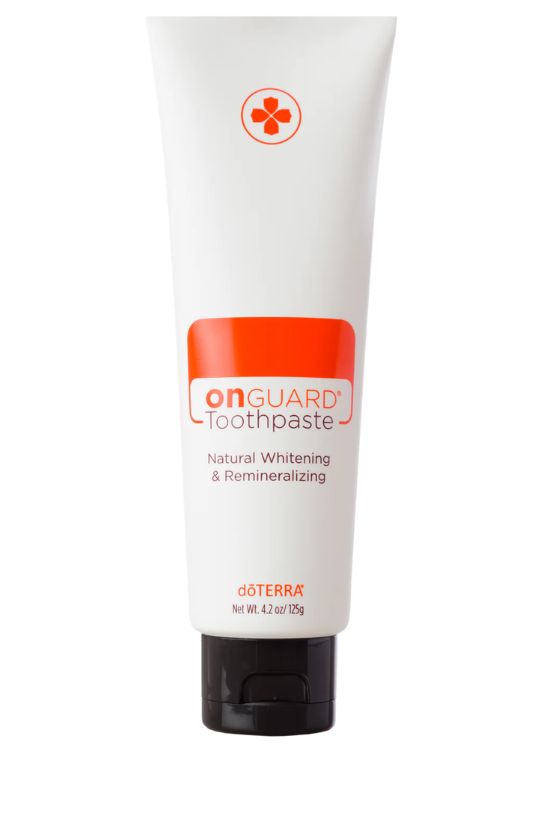 doTERRA On Guard Natural Whitening Toothpaste - Whitens teeth naturally while supporting oral health.