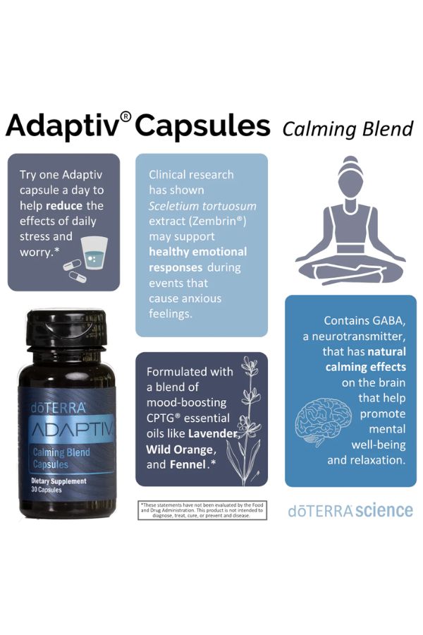 doTERRA Adaptiv Calming Blend Capsules, Promotes relaxation and reduces feelings of stress.