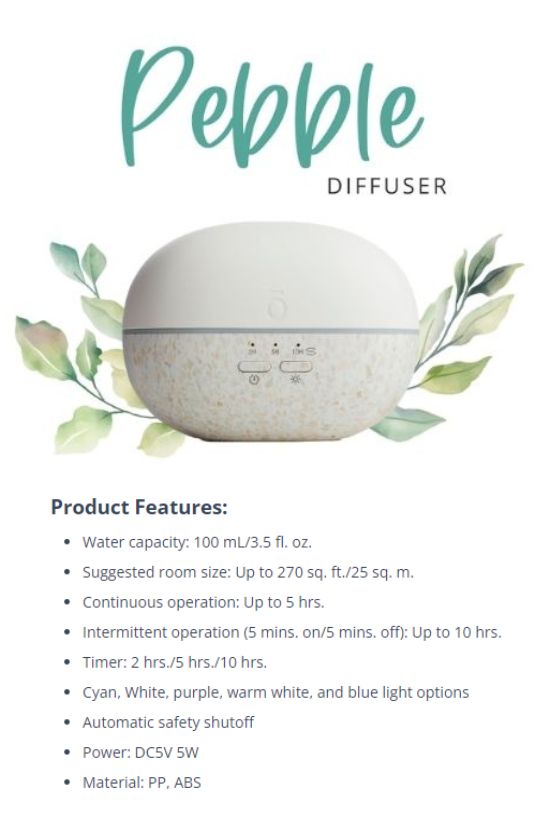 doTERRA Pebble Diffuser, Portable and compact diffuser for essential oils.