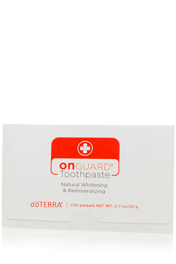 doTERRA On Guard Natural Whitening Toothpaste Samples, Samples of toothpaste that whitens teeth and supports oral health.